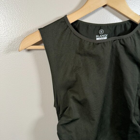 Blanqi Everyday Maternity Sleeveless Tank Dress Size M/L Green Bodycon Stretch - Picture 5 of 8
